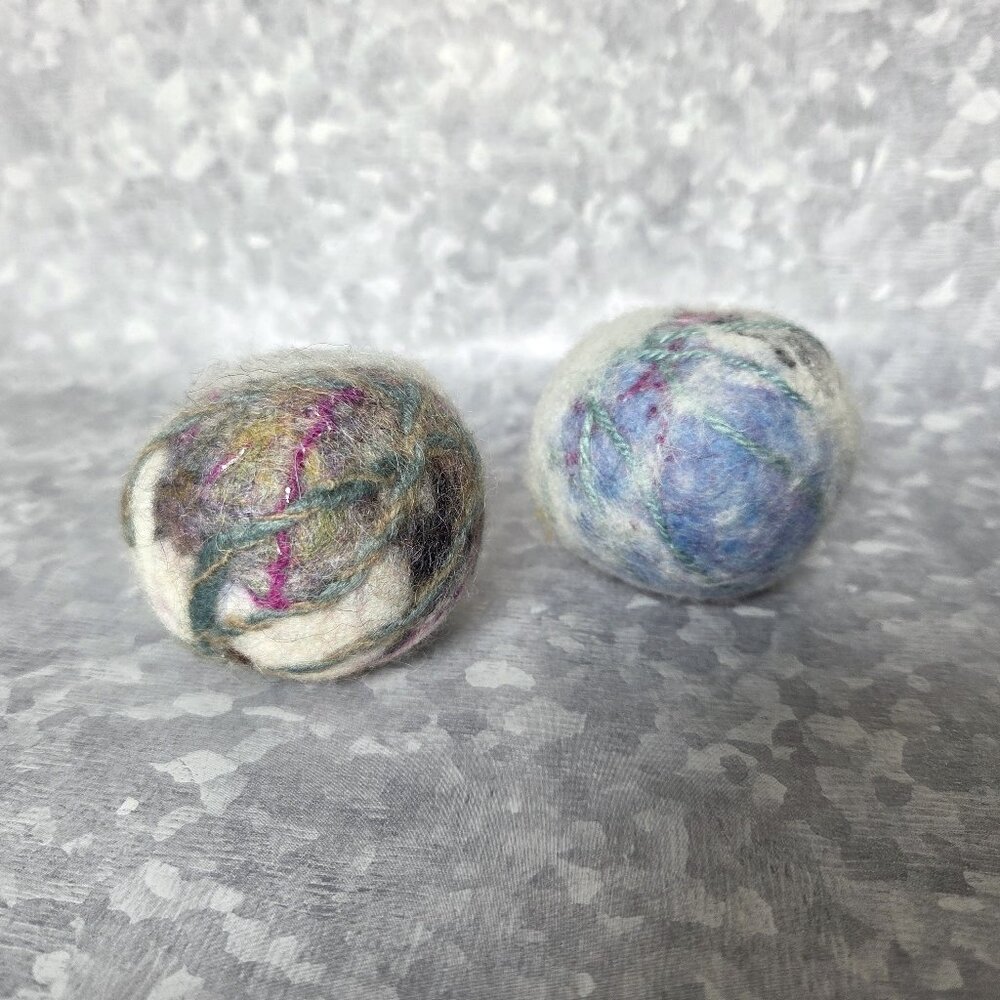 NWOT Hand Felted Wool Cat Toys with Bells - Set Of 2